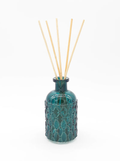 Garrafa em vidro decorado com tampa flor de lis - Azul - Image 2