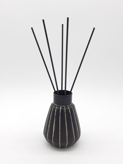 Vaso decorativo étnico preto