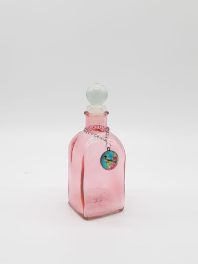 Garrafa decorativa em vidro com tampa bolinha – rosa - Image 2
