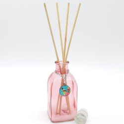Garrafa decorativa em vidro com tampa bolinha – rosa