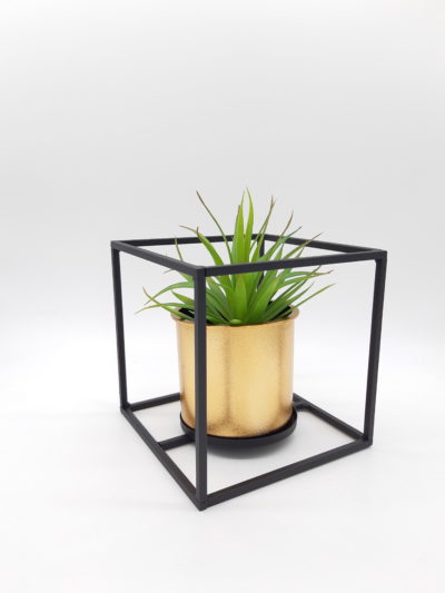 Vaso cobre com base geométrica em metal preto - Image 2