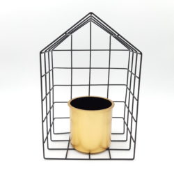 Vaso cobre com base HOME em metal preto